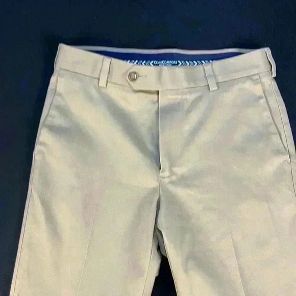 Round Tree and Yorke khaki Travel Smart men’s work pants straight fit stretch - Picture 2 of 9